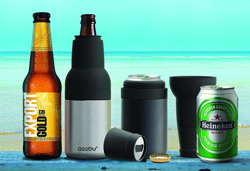 Asobu Frosty Beer Holder, Vacuum Insulated Double Walled Stainless Steel Cooler, Fits Standard 12oz, Great Gift