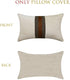 BOYSUM Farmhouse Decorative Outdoor Throw Pillow Covers, Brown Faux Leather Accent Pillow Cover, 18 x 18 Inch