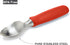 BALCI Ice Cream Scoop - Heavy Duty Stainless Steel Ice Cream Scooper with Non-Slip Rubber Grip, Dishwasher Safe, Red