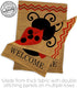 Welcome Ladybug Burlap Garden Flag - Double-Sided 12.5 x 18 Yard Decorations for Springtime Insect Wildlife