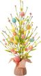 RoseCraft Easter Decorations, Artificial 18 Inch Pre-Lit Easter Egg Tree Tabletop Decor