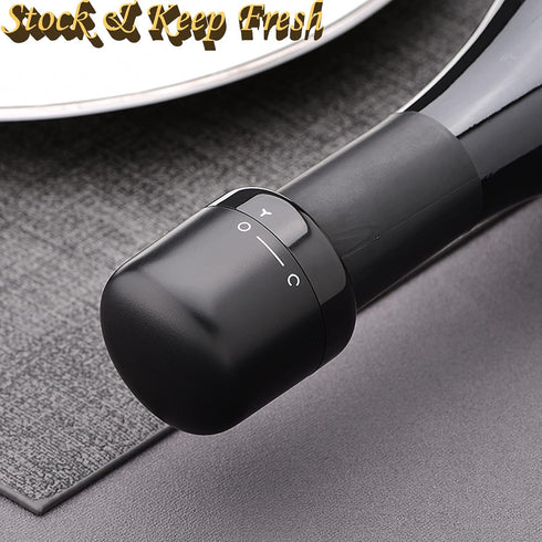 2 Pack Reusable Plastic Silicone Wine Bottle Stoppers, Compact Wine Preserver Corks to Keep Fresh, Fits Any Bottle
