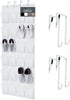 HOME GENIE 24 Pocket Strong Space Saving Over Door Shoe Organizer, Holds Up to 40 Pounds, White