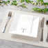 15.8 7.9 Inch 50 Luxenap X Linen-Feel Guest Towels, Lettered Hand Towels - Silver Letter 'T', Sans Serif Font, White