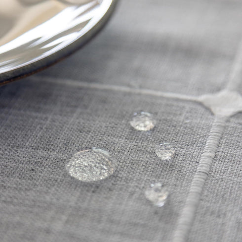 Kunxufi 24 24 Inch Farmhouse Small Square Grey Waterproof Tablecloth Heavy Weight Cotton Linen Table Cloth with Tassels