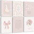 Lhoiplme Nursery Christian Wall Art Bible Verse Prints Pink Girl Nursery Room Canvas