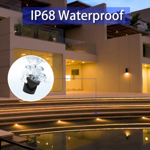 TENSUL IP68 Dimmable 2 Set Colored Pond Lights with Timer, RGB Fountain Lights Waterproof, Underwater LED Outdoor Light