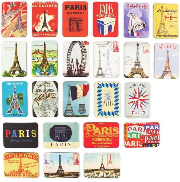 Refrigerator Magnets Set of 24, Paris Eiffel Tower Souvenirs, Magnetic Fridge Decoration Accessories