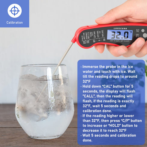 Lonicera Digital Meat Thermometer for Cooking, Waterproof & Instant Read for BBQ, Kitchen Baking