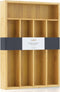 JoyJolt Bamboo Drawer Organizer for Kitchen Utensils, 5-Compartment Silverware Holder, Flatware Organizer