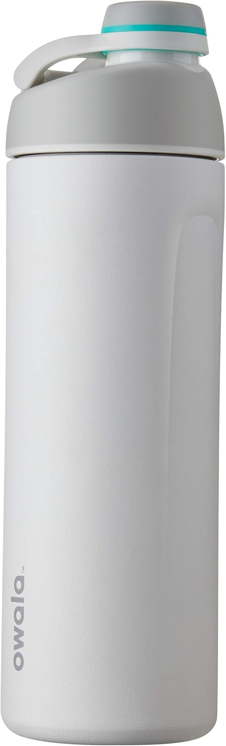Owala Twist Insulated Stainless Steel Water Bottle, BPA-Free, 24-Ounce, Shy Marshmallow for Sports