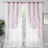 2 84 Inches 52 84 Inch BGment Baby Pink Blackout Curtains Panels for Girls Bedroom, Nursery Curtains Long Silver