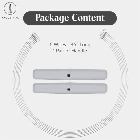 6 36" 1 ANDUSTRIAL Stainless Steel Cheese Cutting Replacement Wires For Soft and Hard Cheese - Easy to Use and Clean