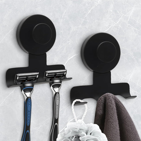 Suction Cup Razor Holder for Shower,Heavy-Duty 7KG Suction Hooks for Razor,Towel,Loofah,Removable Damage-Free