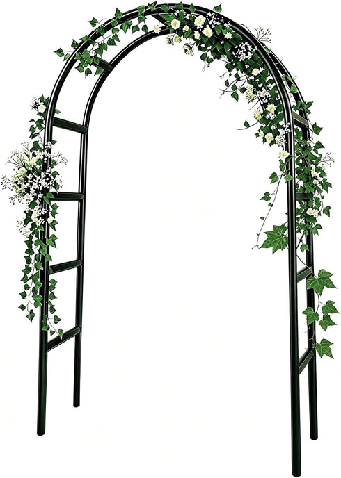 RUBFAC 7.8ft Garden Arch Trellis for Climbing Plants Outdoor, Metal Arch Frame