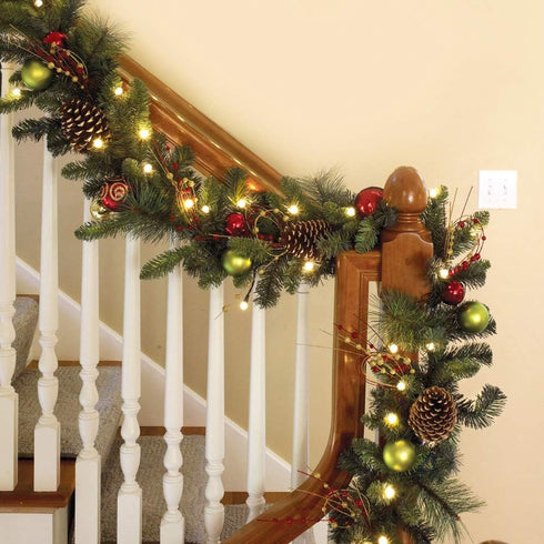 4 Strands Christmas Garland, 80 Feet Artificial Pine Garland for Holiday Wedding Party Decoration, Indoor/Outdoor