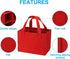 PATIKIL 6 Bottle Wine Carrier Tote Bag - 2 Pack Reusable Wine Storage Bag with Divider, Red