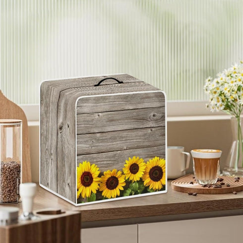 Sunflower Print Coffee Maker Cover, Blender Dust Cover, Juice Machine Protector for Kitchen Appliances with Top Handle