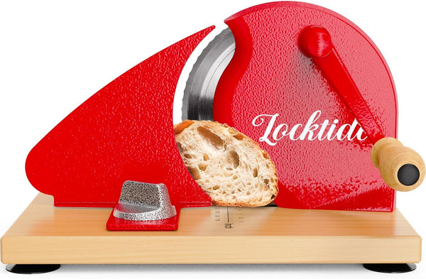 LockTide Manual Bread Slicer for Homemade Sourdough Bread, Hand Crank Bread Slicer With