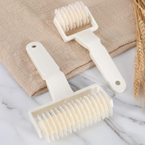 Lamoutor 2Pcs Lattice Roller Cutter, DIY Baking Tool for Pastry, Cookie, Pie, Pizza, and Bread