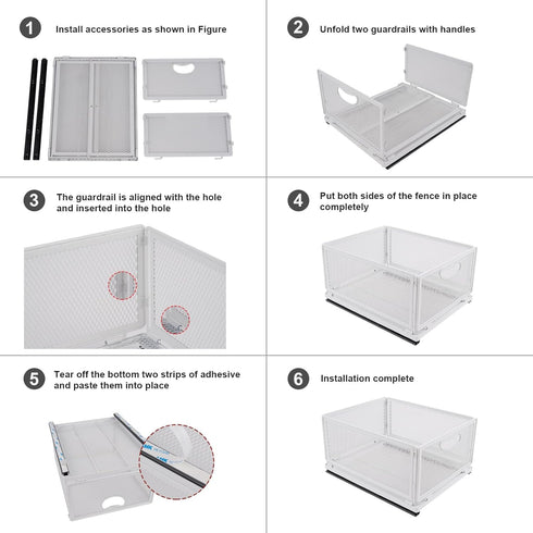 Sliding Cabinet Basket Organizer, Heavy Duty Carbon Steel Self Adhesive Slide Out Pantry Storage Basket