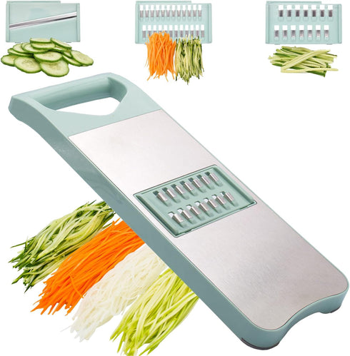 NACOLUS 3-Blade Mandoline Slicer for Kitchen,Stainless Steel Slicer Vegetable Cutter, Carrot Shredder,
