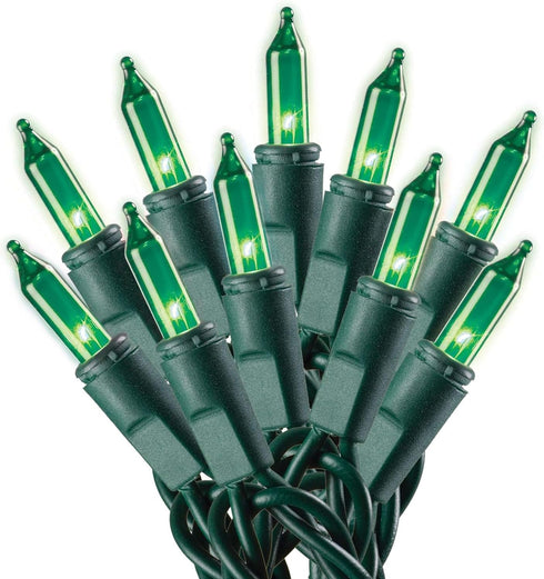 Holiday Pride St Patricks Day Lights - Green Christmas Tree Lights with Green Wire