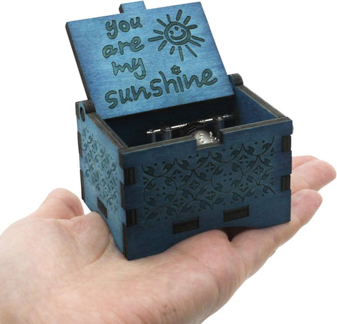 You are My Sunshine Wooden Music Box - Laser Engraved Hand Crank Classical Gift for Birthday Christmas Valentine's Day