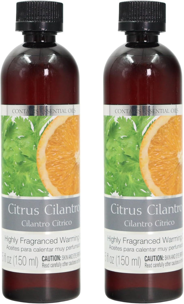 Hosley's Set of 2, 5 oz Citrus Cilantro Fragrance Warming Oils. Ideal