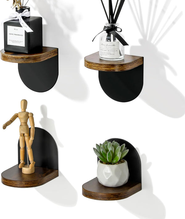 SAYAYO Small Floating Shelves for Wall Storage, 4 x 4 Inch Adhesive