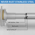 Matte Silver Shower Curtain Rod, 1 Inch Diameter Stainless Steel Adjustable Spring Tension Rods 32 to 68"
