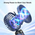 Personal Fan, Portable Hanging Neck Fan, 4000mAh USB-C Rechargeable, 5-Speed Modes, Max 16H Run Time (Blue)