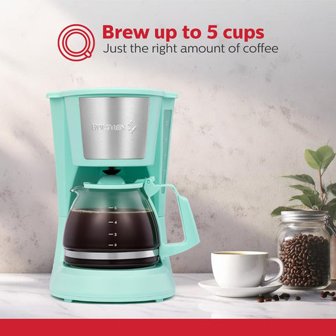HH-0914701I 5-Cup 9.8x10x5.7 Holstein Housewares Coffee Maker, Mint