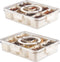 Bandesun Divided Serving Tray with Lid & Handle - Snackle Box for Charcuterie, Clear Organizer for Snacks (Pack of 2)