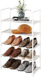 Yegazte 5-Tier Stackable Shoe Rack, Narrow Shoe Stand for 10-12 Pairs Shoe and