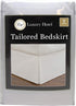Luxury Hotel Tailored Bed Skirt, Box Pleats, Twin Size, 14 Inch Drop, White