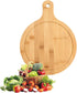 Bamboo Cutting Board Set 3PCS, Meat Chopping Boards, Pizza Peel Paddle with Handle for Baking