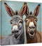 CCWACPP Funny Animal Wall Art - Donkey Canvas Prints for Farmhouse Bathroom and Bedroom Decor (12" x 12")