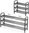 3-Tier Shoe Rack for Closet, 16"-32" Expandable ShoeRackAdjustable for Entryway Closet Doorway