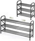 3-Tier Shoe Rack for Closet, 16"-32" Expandable ShoeRackAdjustable for Entryway Closet Doorway