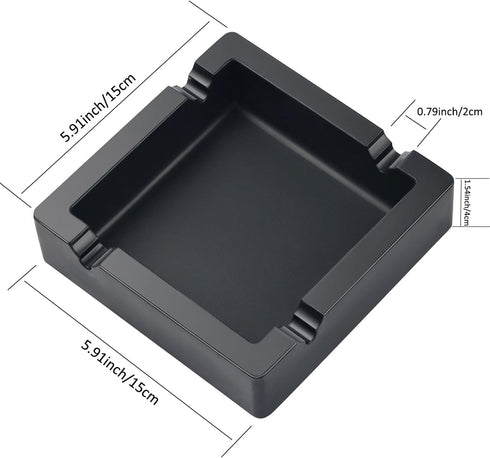 Large Black Cigar Ashtray for Cigarettes, Dual-use Unbreakable Silicone Ashtray for Outdoor/Indoor Home Decor