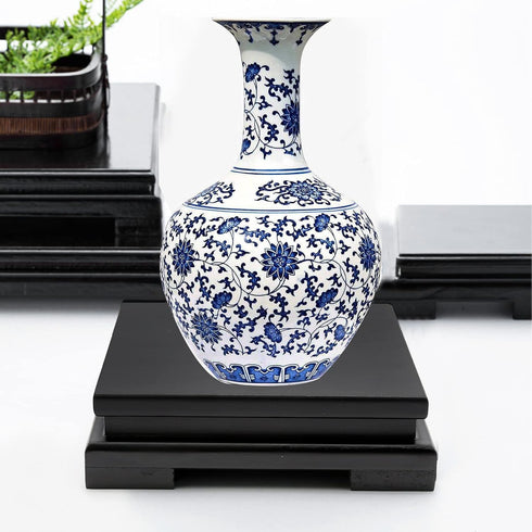 MDEOOSKY 6.7" 6.7" 1.7" Wooden Display Stand Square Wood Display Base Display Risers Square Vase Riser Teapot Aquarium