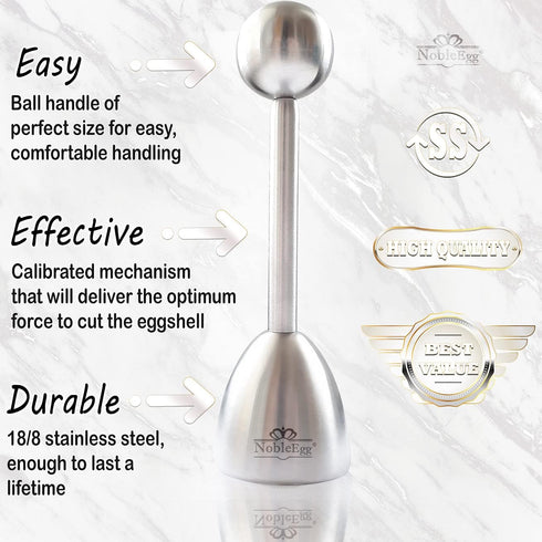 NobleEgg Egg Topper Opener Cracker Tool - Easily Cut and Remove Soft-Boiled Egg Tops