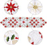 OurWarm Christmas Table Runners, Embroidered Poinsettia Holly Leaf Table Linens, 15 x 70 Inch