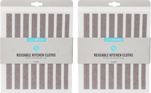 Martha Stewart Swedish Kitchen Absorbent Sponge Dish Cloths, Stripes, 8 Count