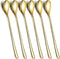 Long Handle 9.5 Inch Iced Cream Spoons, Stainless Steel Cocktail Stirring Spoons Set of 6 for Dessert