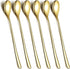 Long Handle 9.5 Inch Iced Cream Spoons, Stainless Steel Cocktail Stirring Spoons Set of 6 for Dessert
