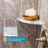 Sanbege 9" Marble Stone Corner Shelf Polished, Wall Mounted Shower Caddy, Floating Shampoo Holder for Bathroom