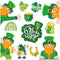 Whaline 12Pcs St. Patrick's Day Refrigerator Magnets, Green Lucky Clover Rainbow Gnome Stickers for Holiday Decoration