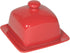 Now Designs Stoneware Square Butter Dish with Lid, Red 4.5 x 4.5